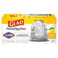 Glad Glad 274824 13 gal Lemon Fresh Bleach Scent Odor Shield Trashbag - 34 Count 274824